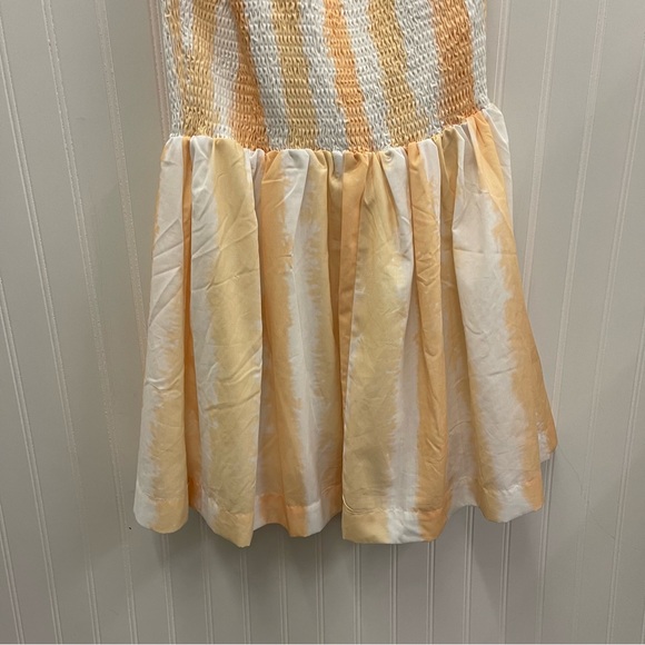 Petal & Pup Kelsie One Shoulder Mini Dress in Yellow Cabana Stripes Sz 8 - Picture 9 of 11